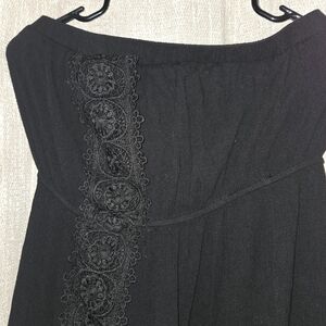 Justify Black Strapless Dress with Lace Detail